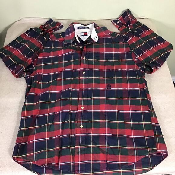 Tommy Hilfiger  Vintage  90’s plaid button Down shirt Mens Sz. Small - Picture 4 of 7